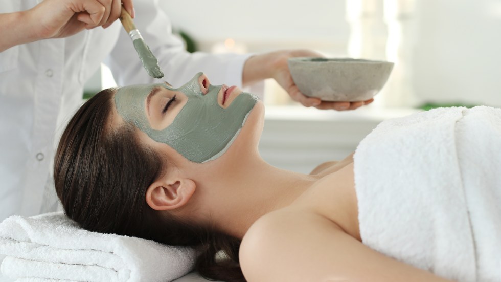 green clay used in spa treatments for the face